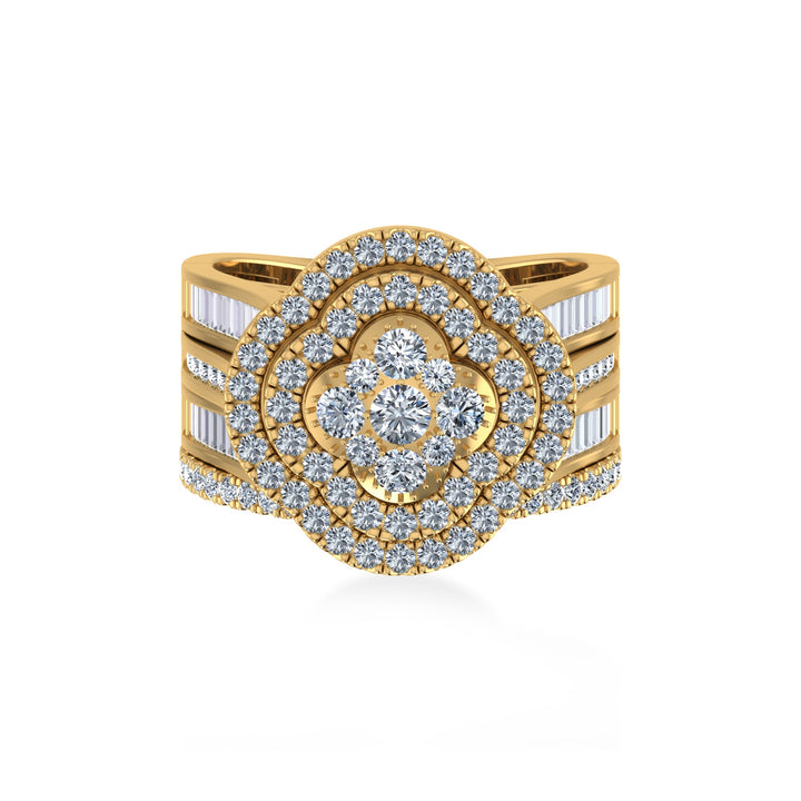 Split Shank Floral Halo Lab-Diamond Ring