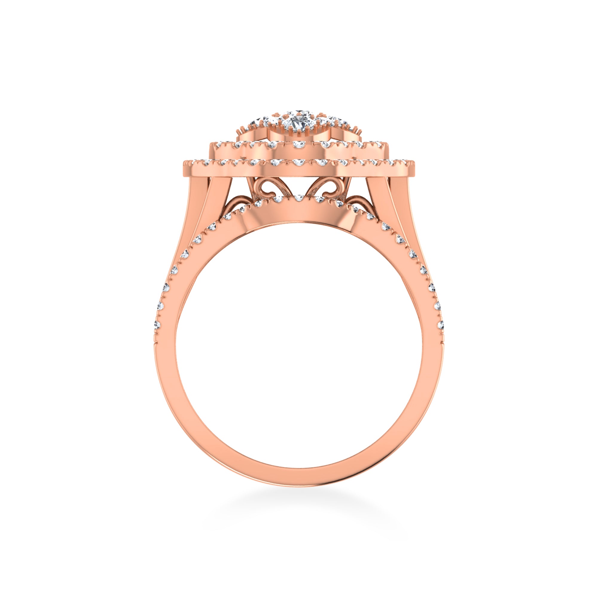 Split Shank Floral Halo Lab-Diamond Ring 6