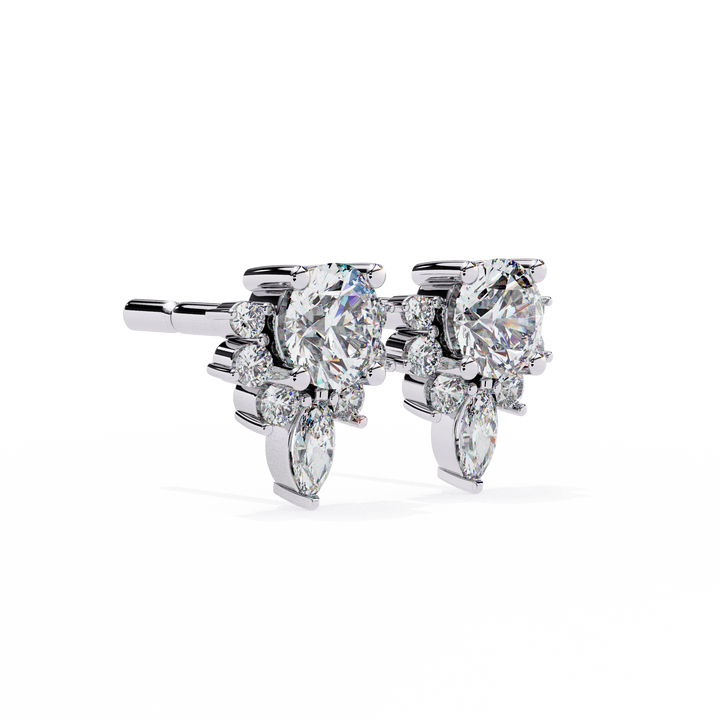 Spring Diamond Studs in 925 Silver