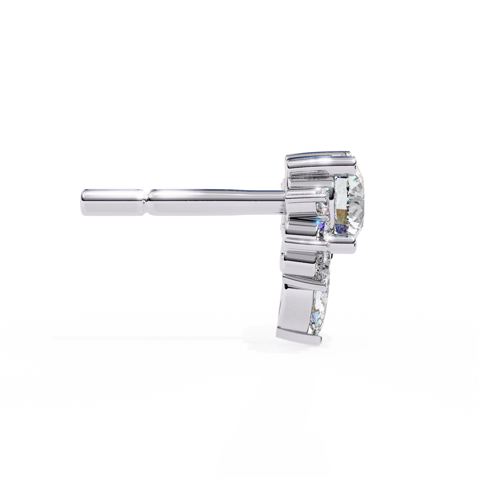 Spring Diamond Studs in 925 Silver