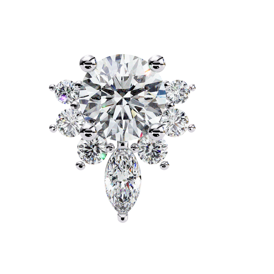 Spring Diamond Studs in 925 Silver