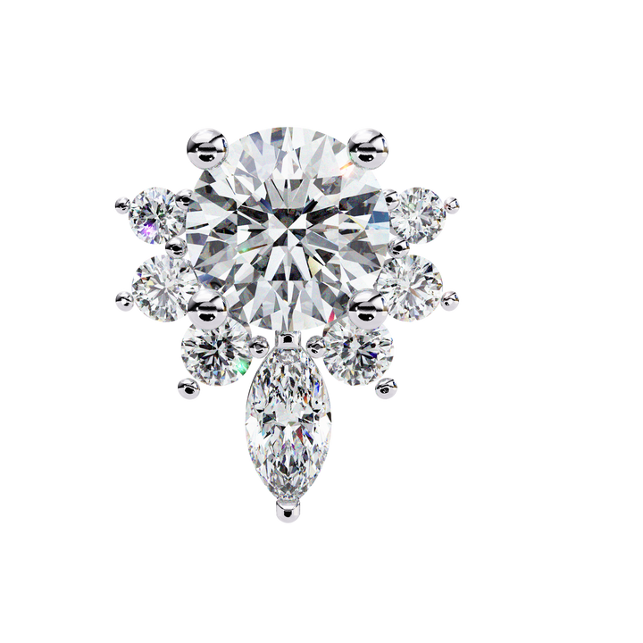 Spring Diamond Studs in 925 Silver