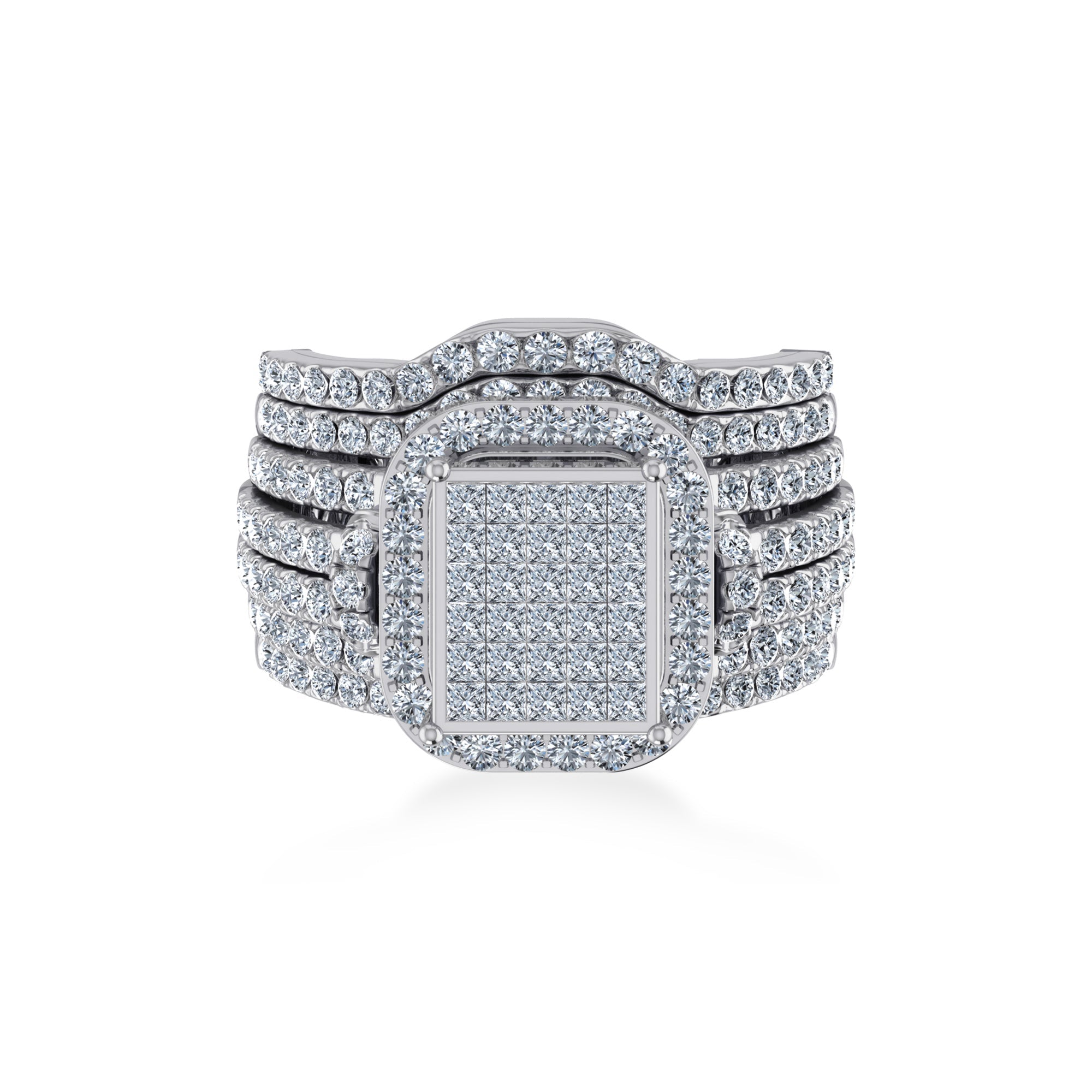 Square Cluster Lab-Grown Diamond Halo Ring 7