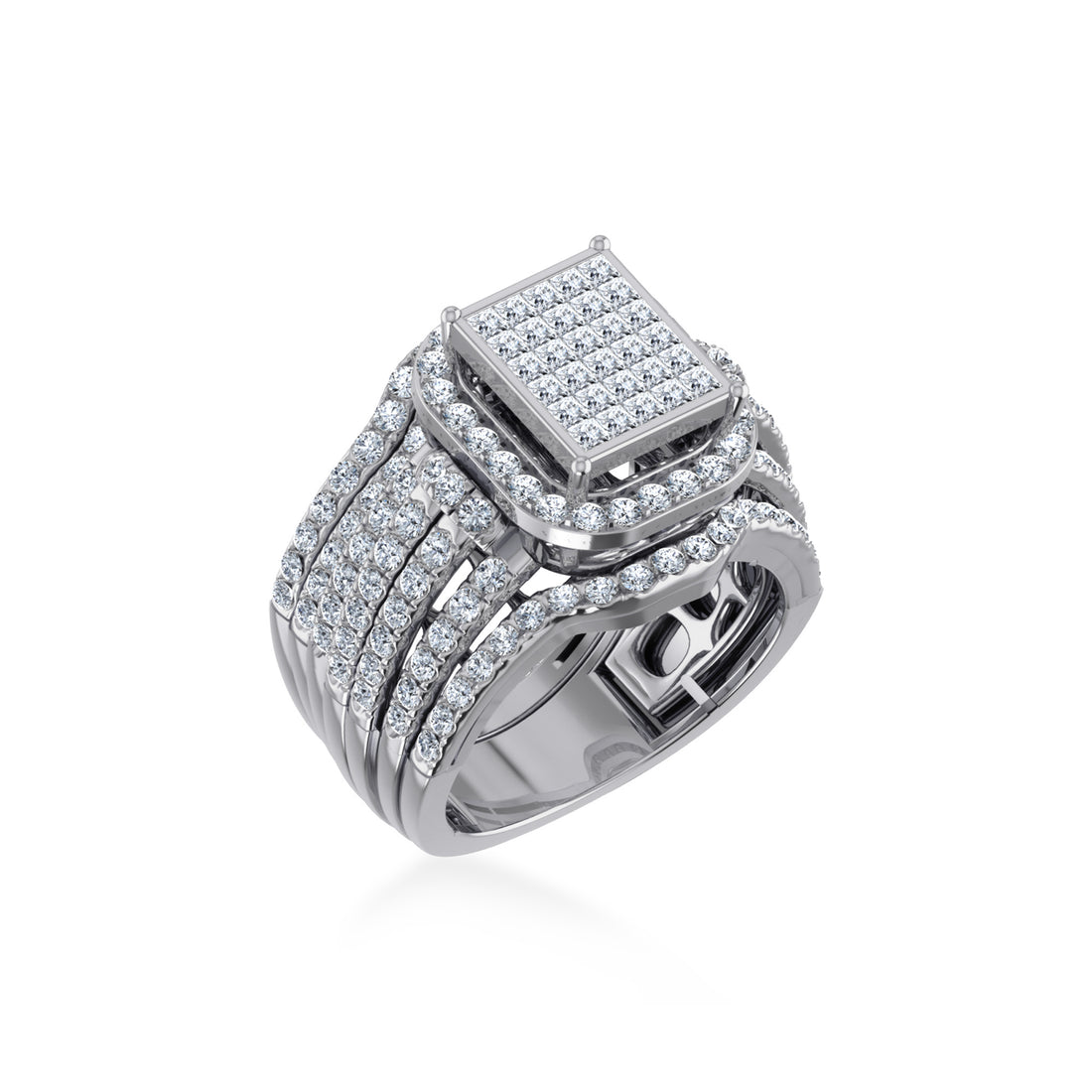 Square Cluster Lab-Grown Diamond Halo Ring 8
