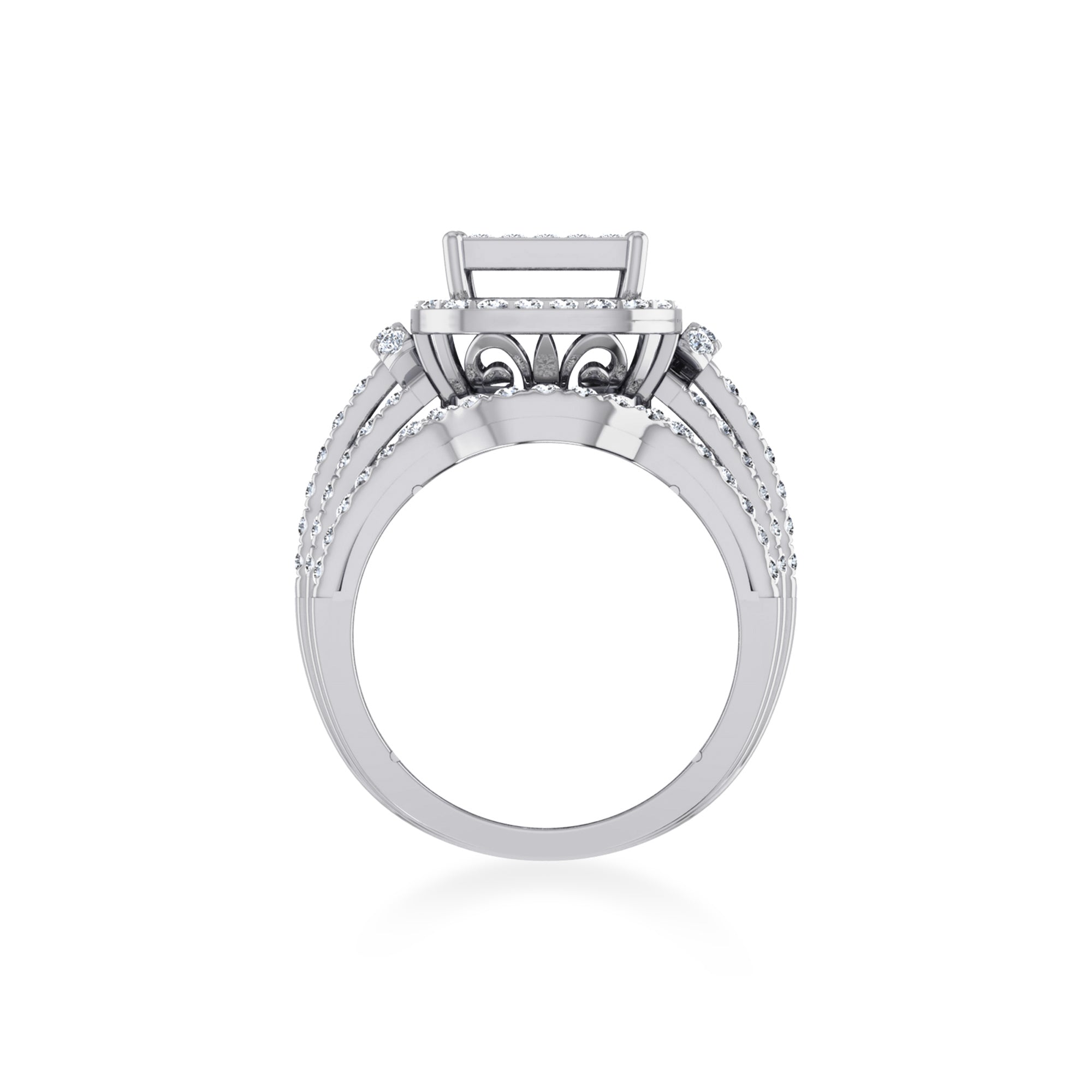 Square Cluster Lab-Grown Diamond Halo Ring 9