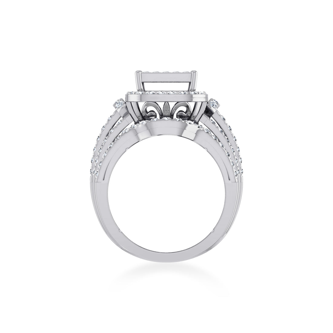 Square Cluster Lab-Grown Diamond Halo Ring 9