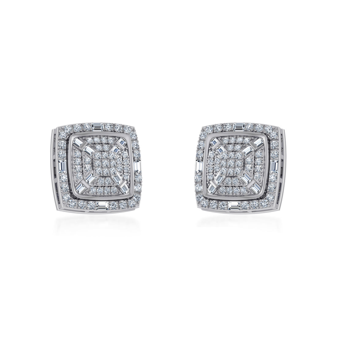 Square Halo Cluster Lab Grown Diamond Earrings 6