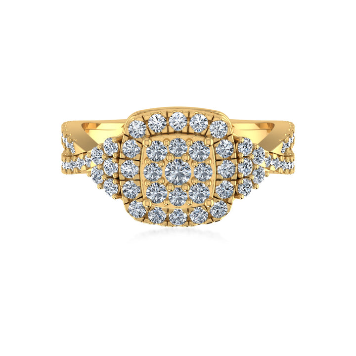 Square Halo Lab Diamond Ring