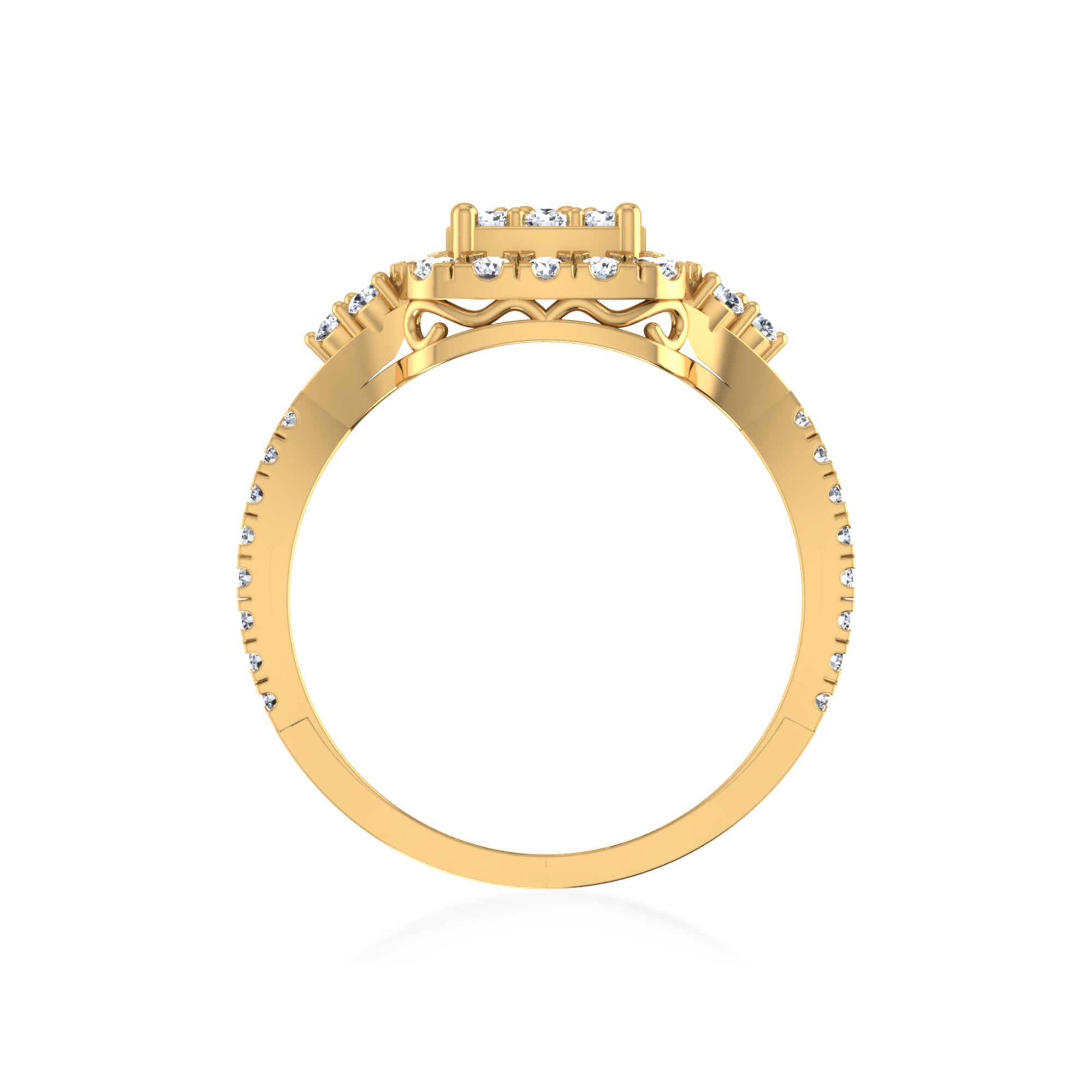 Square Halo Lab Diamond Ring 3