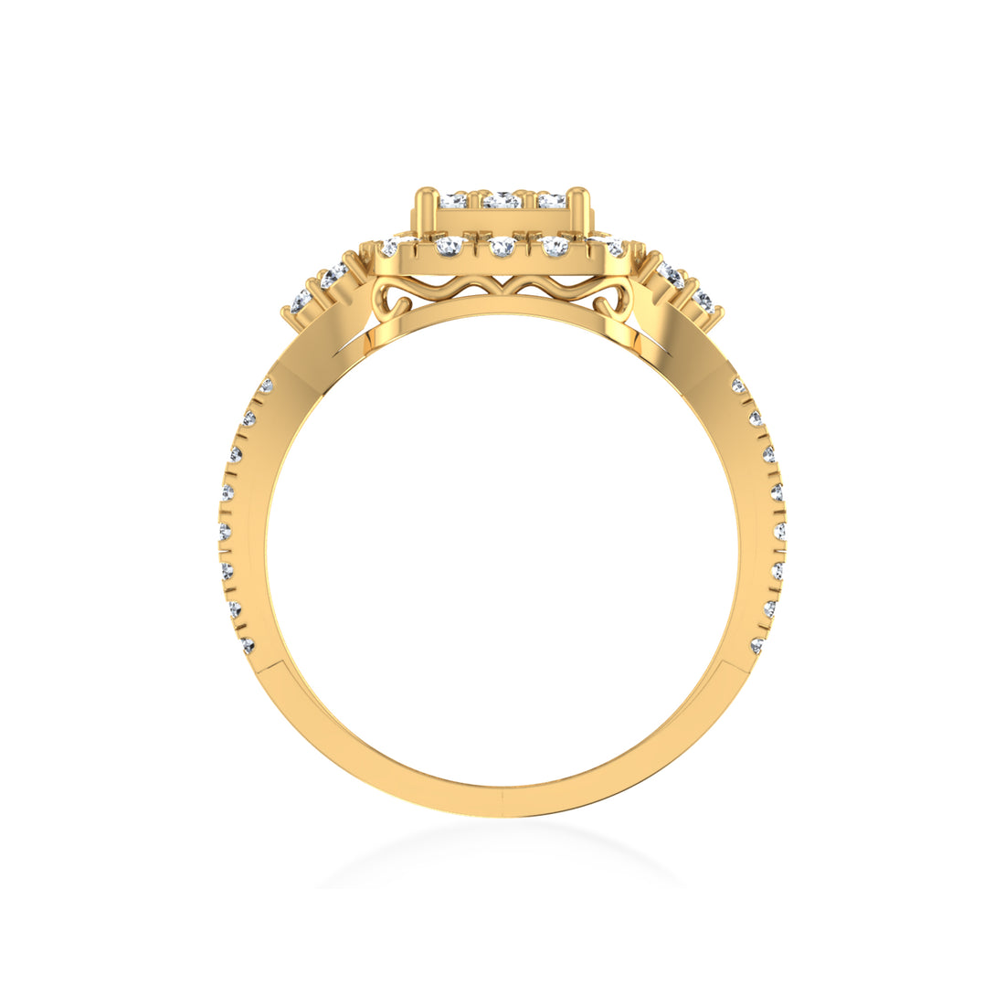 Square Halo Lab Diamond Ring 3