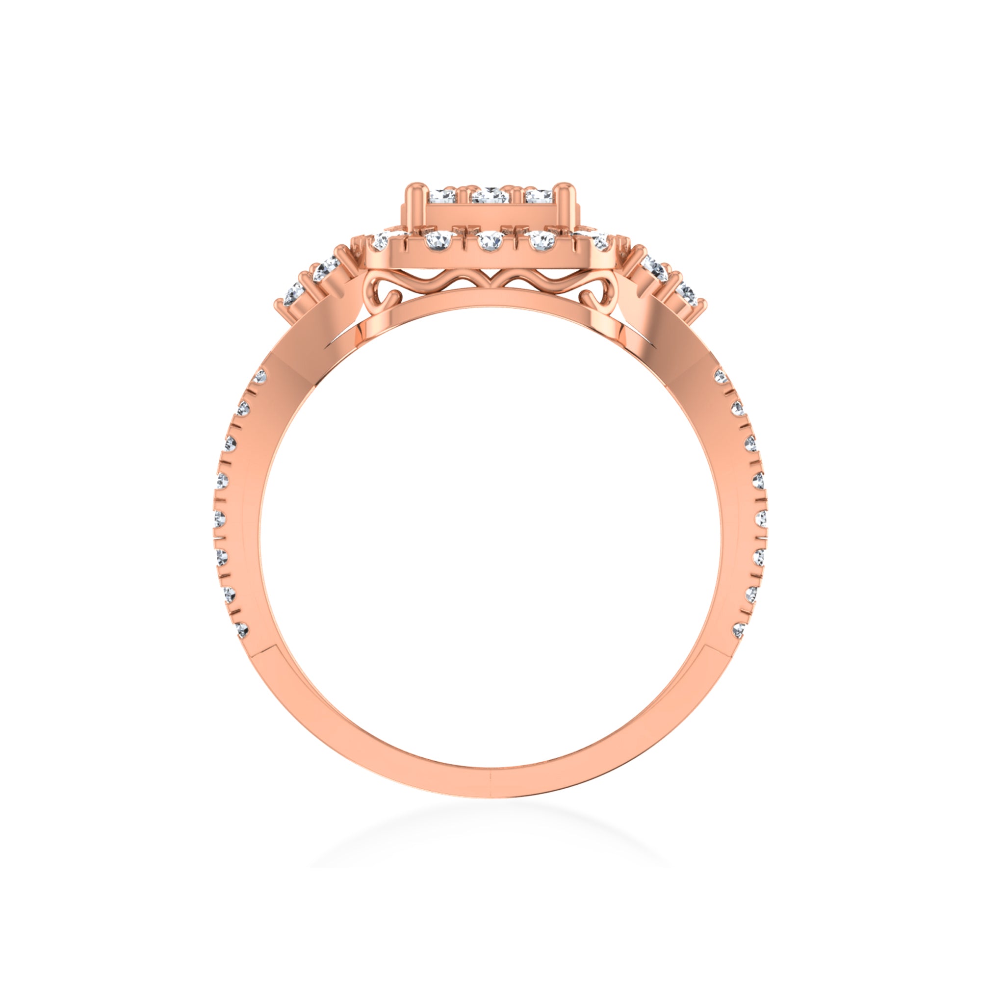 Square Halo Lab Diamond Ring 6