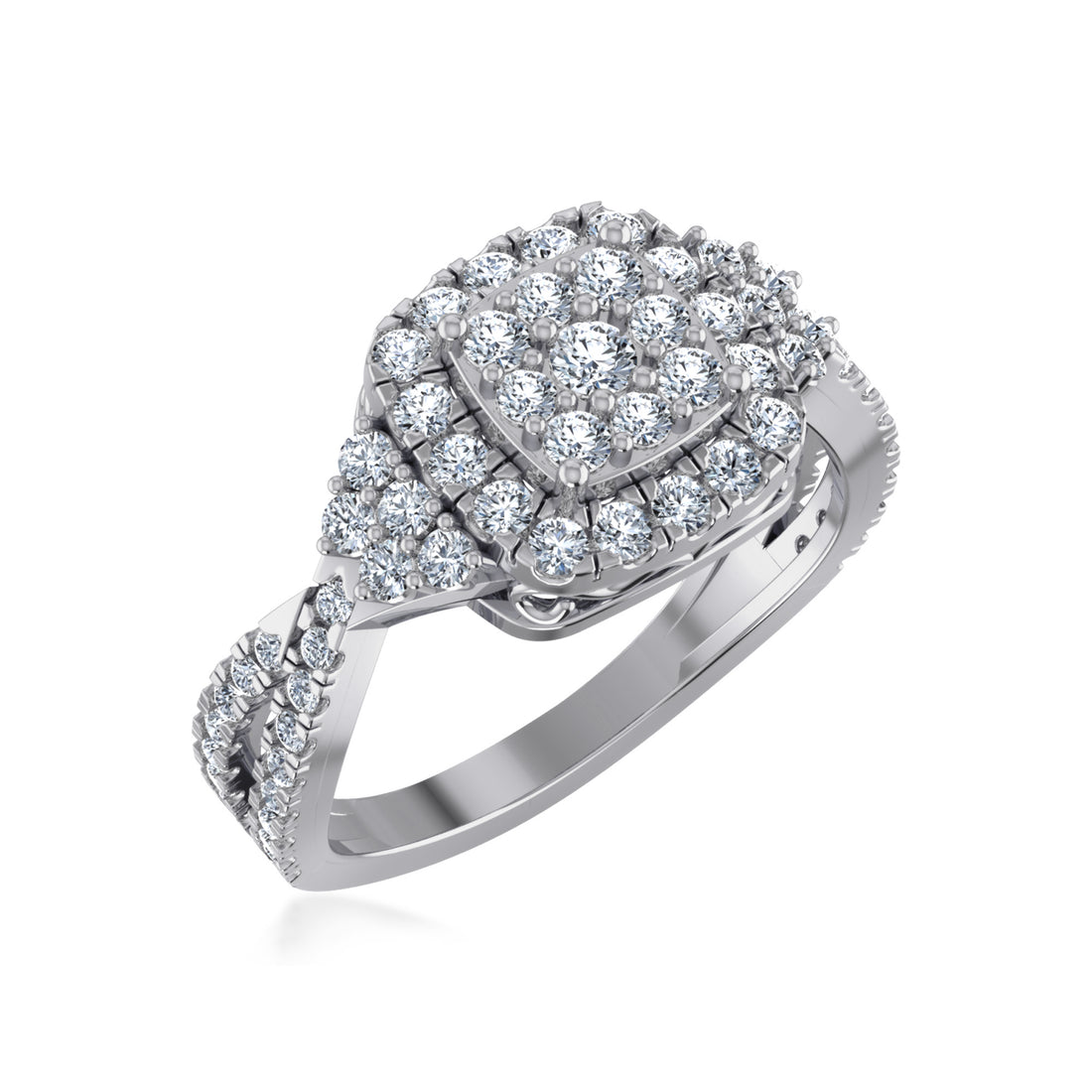 Square Halo Lab Diamond Ring 8
