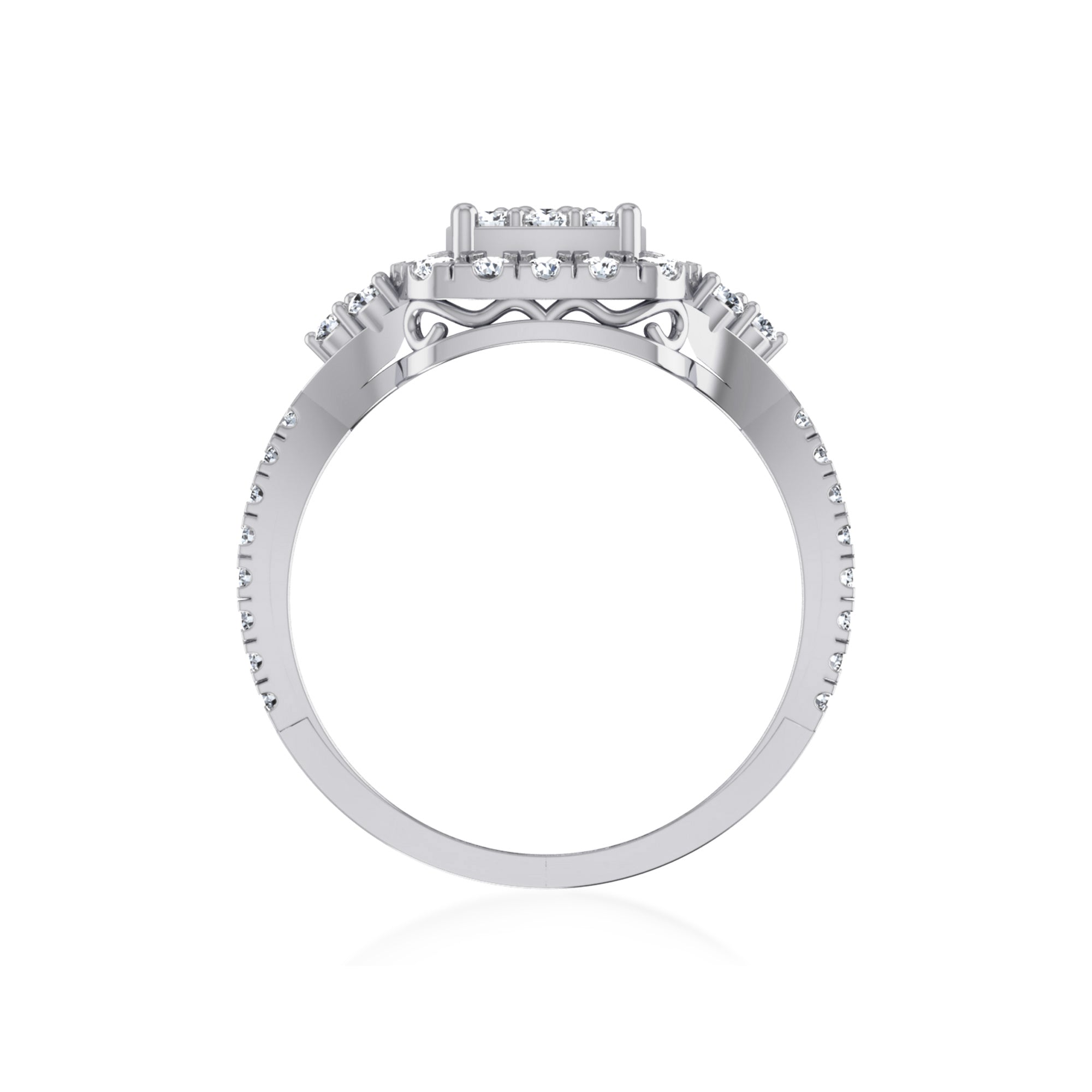 Square Halo Lab Diamond Ring 9