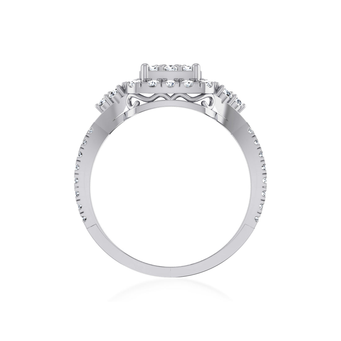 Square Halo Lab Diamond Ring 9