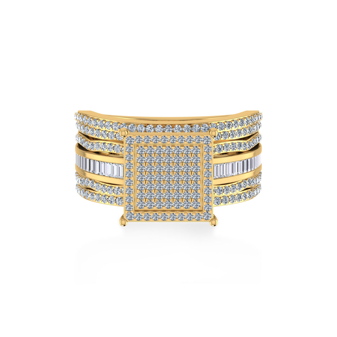 Square Pave Lab-Grown Diamond Wide Band Ring
