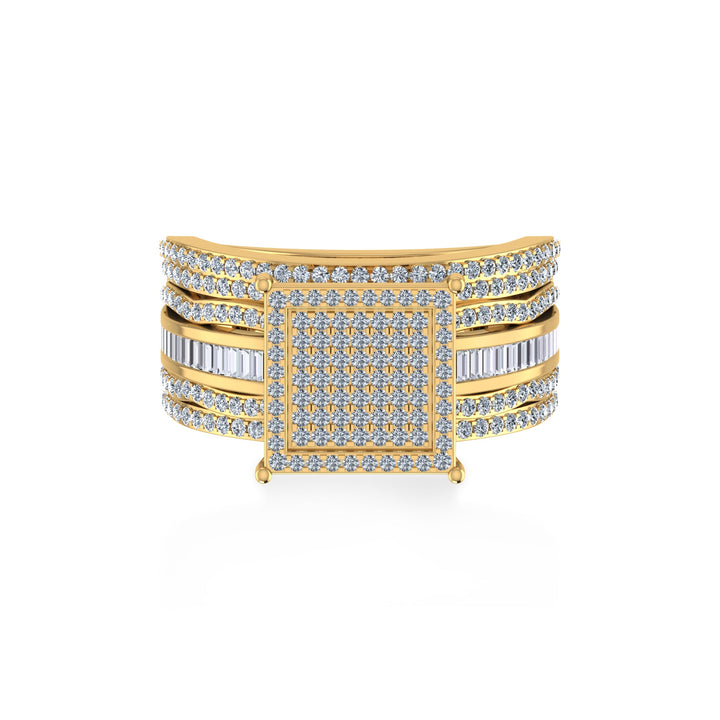 Square Pave Lab-Grown Diamond Wide Band Ring