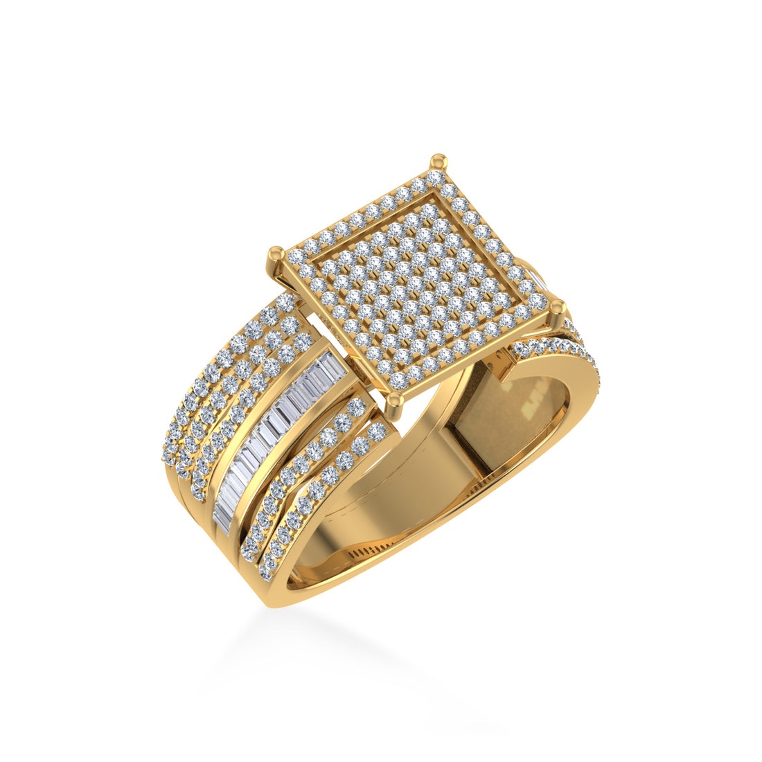 Square Pave Lab-Grown Diamond Wide Band Ring 2