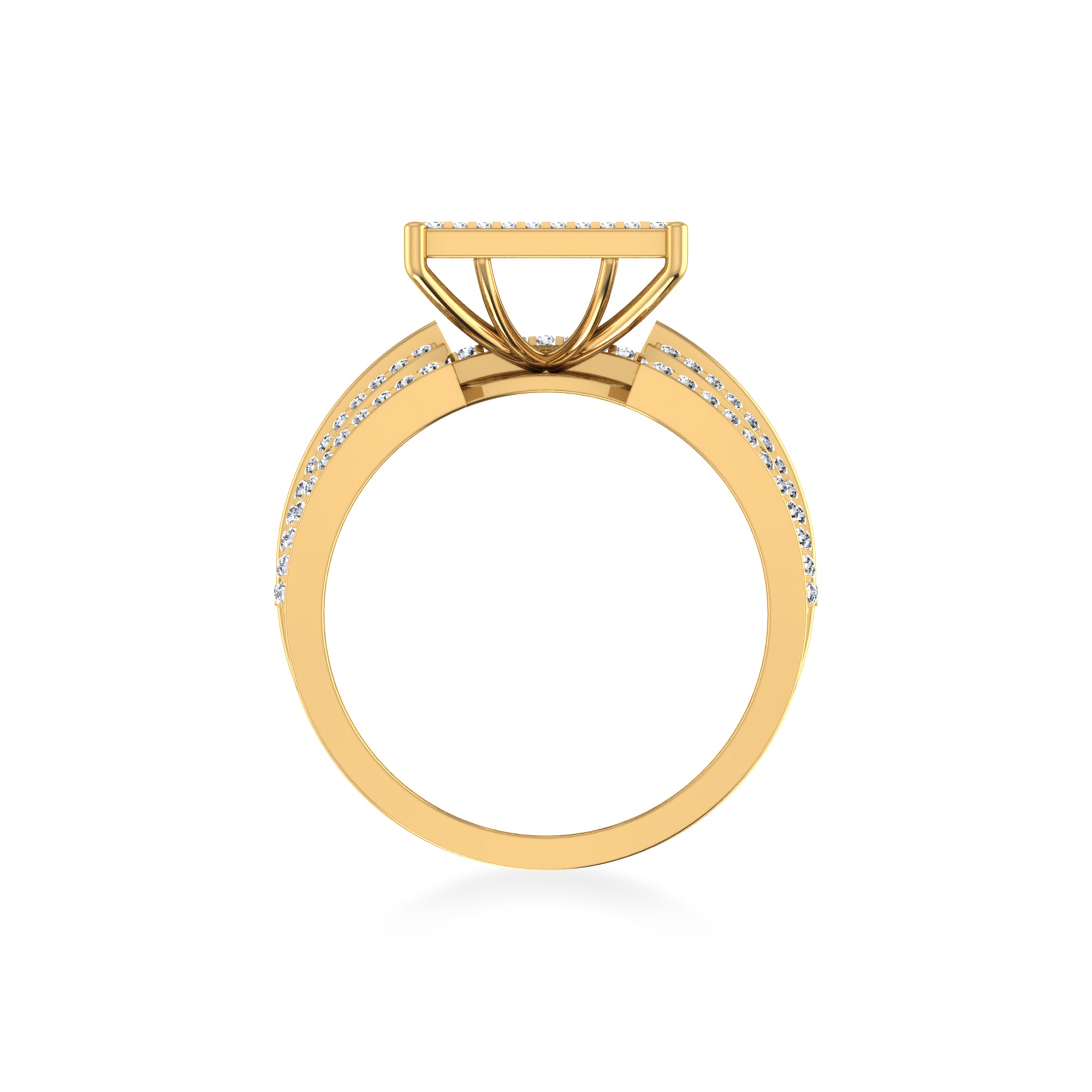Square Pave Lab-Grown Diamond Wide Band Ring 3