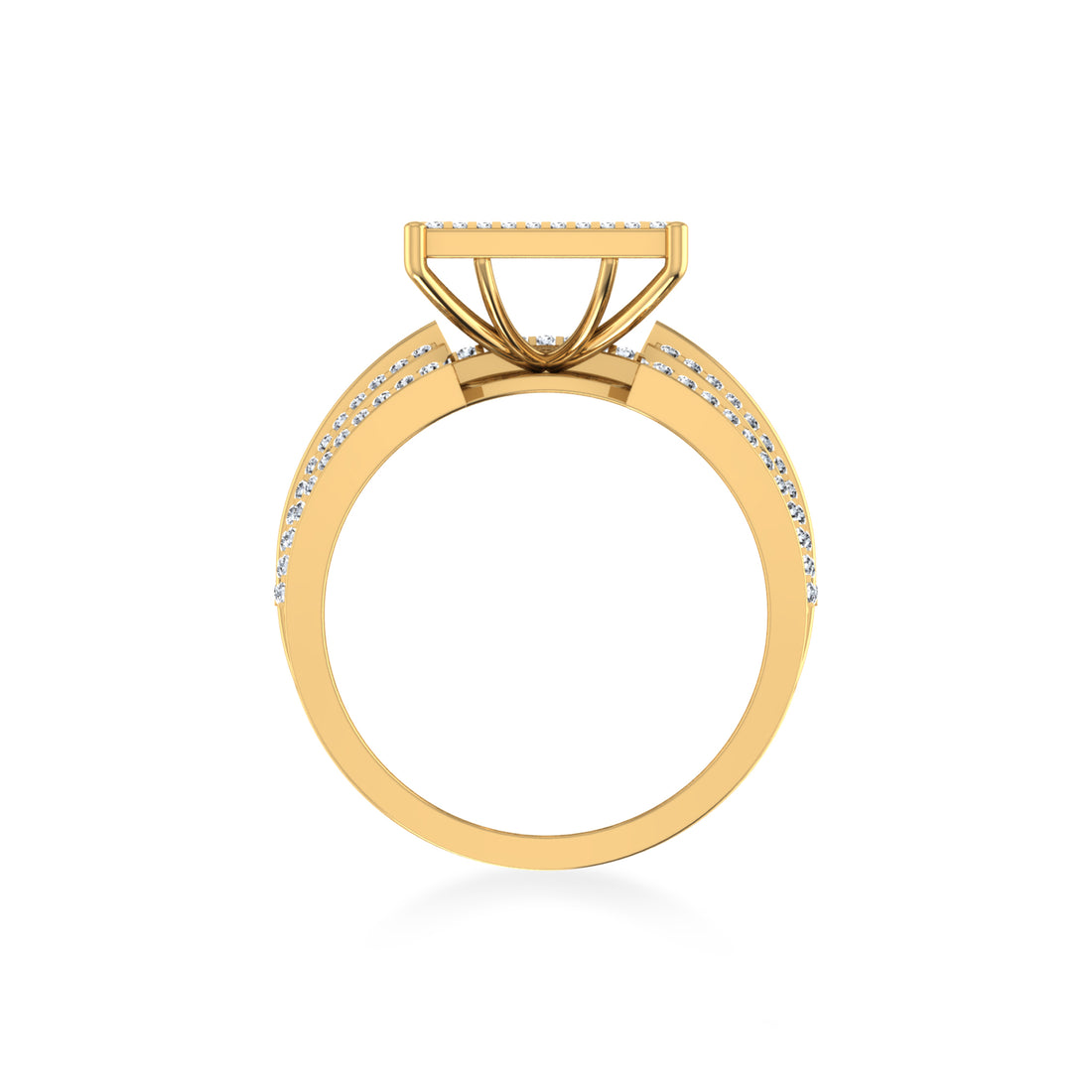 Square Pave Lab-Grown Diamond Wide Band Ring 3