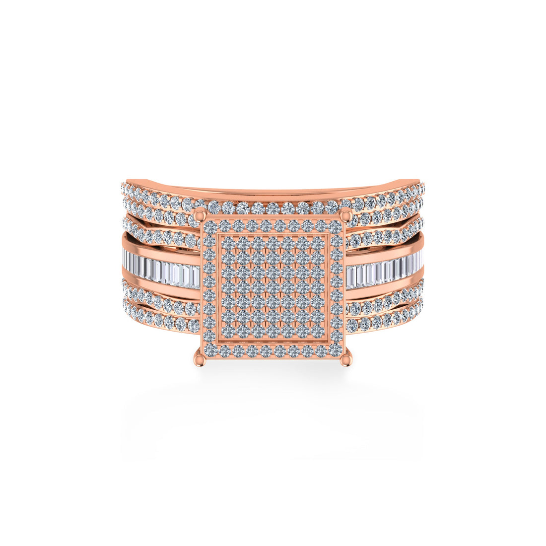 Square Pave Lab-Grown Diamond Wide Band Ring 4