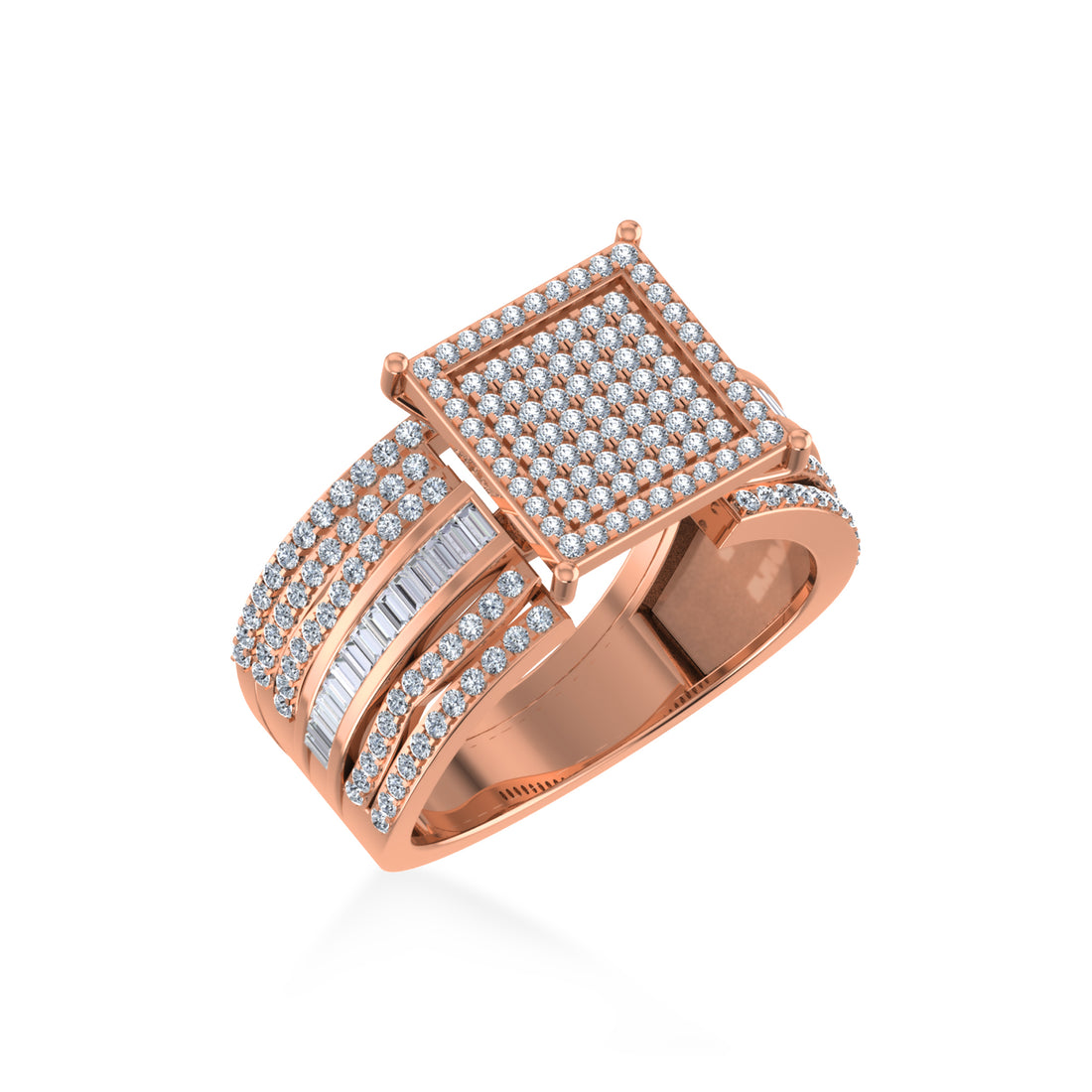 Square Pave Lab-Grown Diamond Wide Band Ring 5