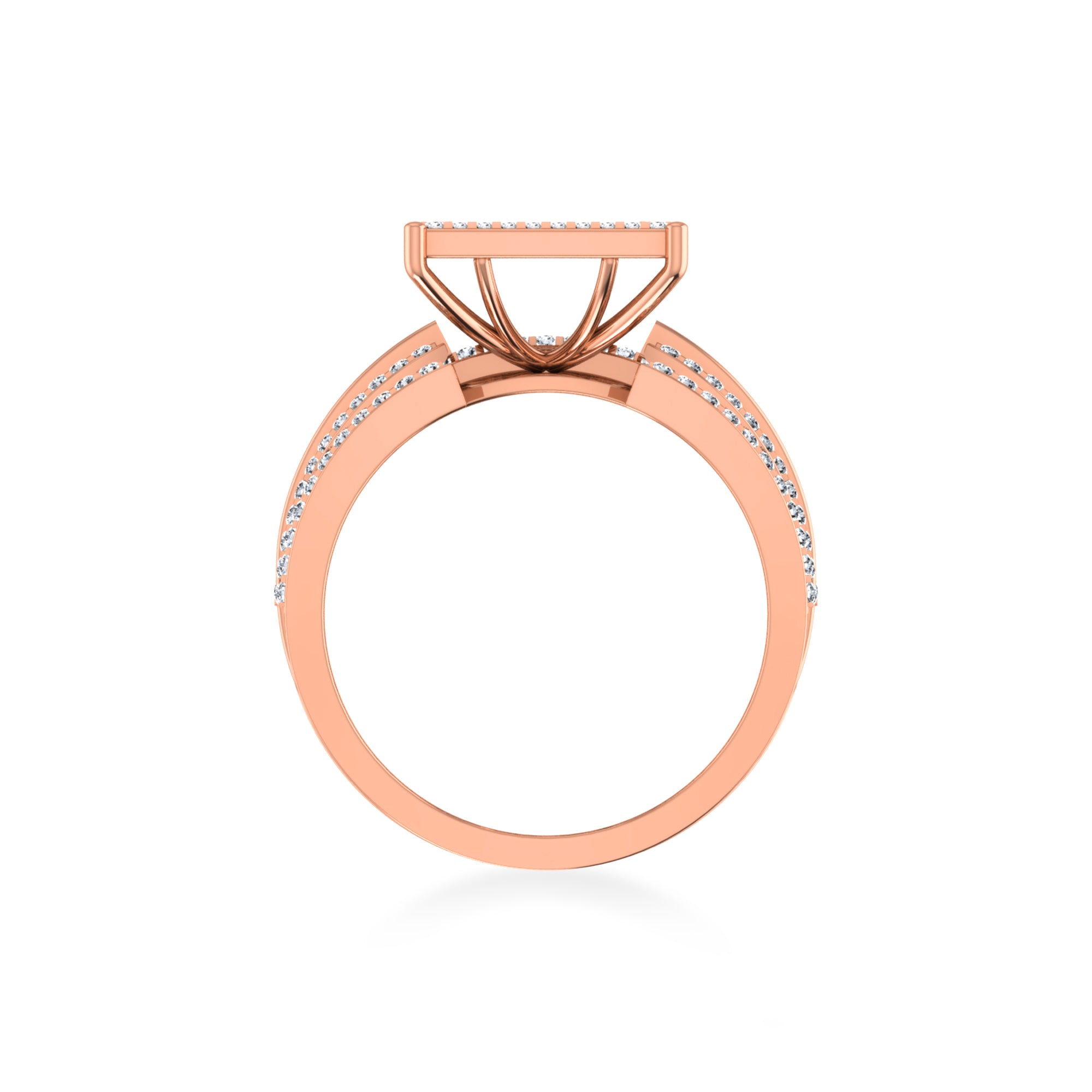 Square Pave Lab-Grown Diamond Wide Band Ring 6
