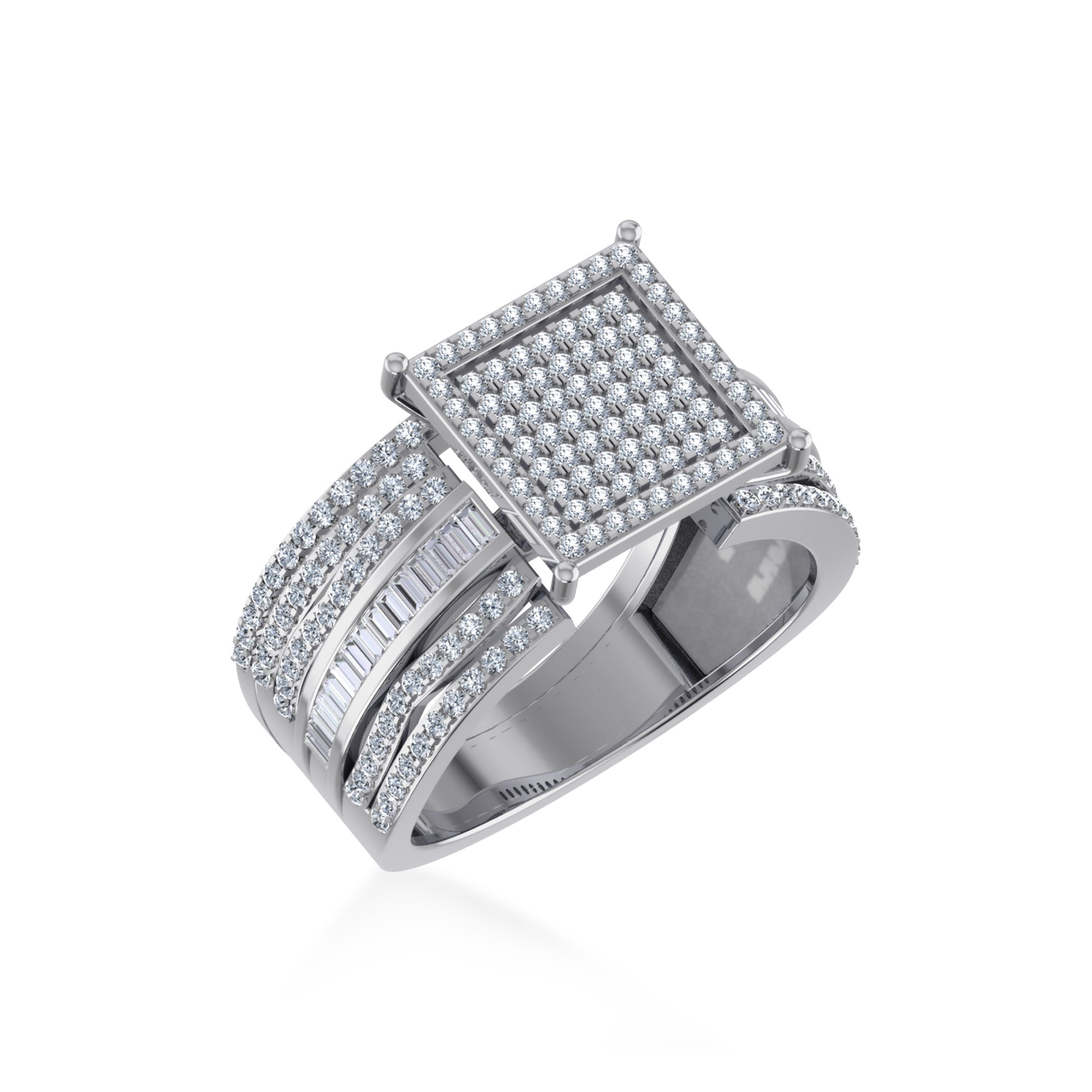 Square Pave Lab-Grown Diamond Wide Band Ring 8