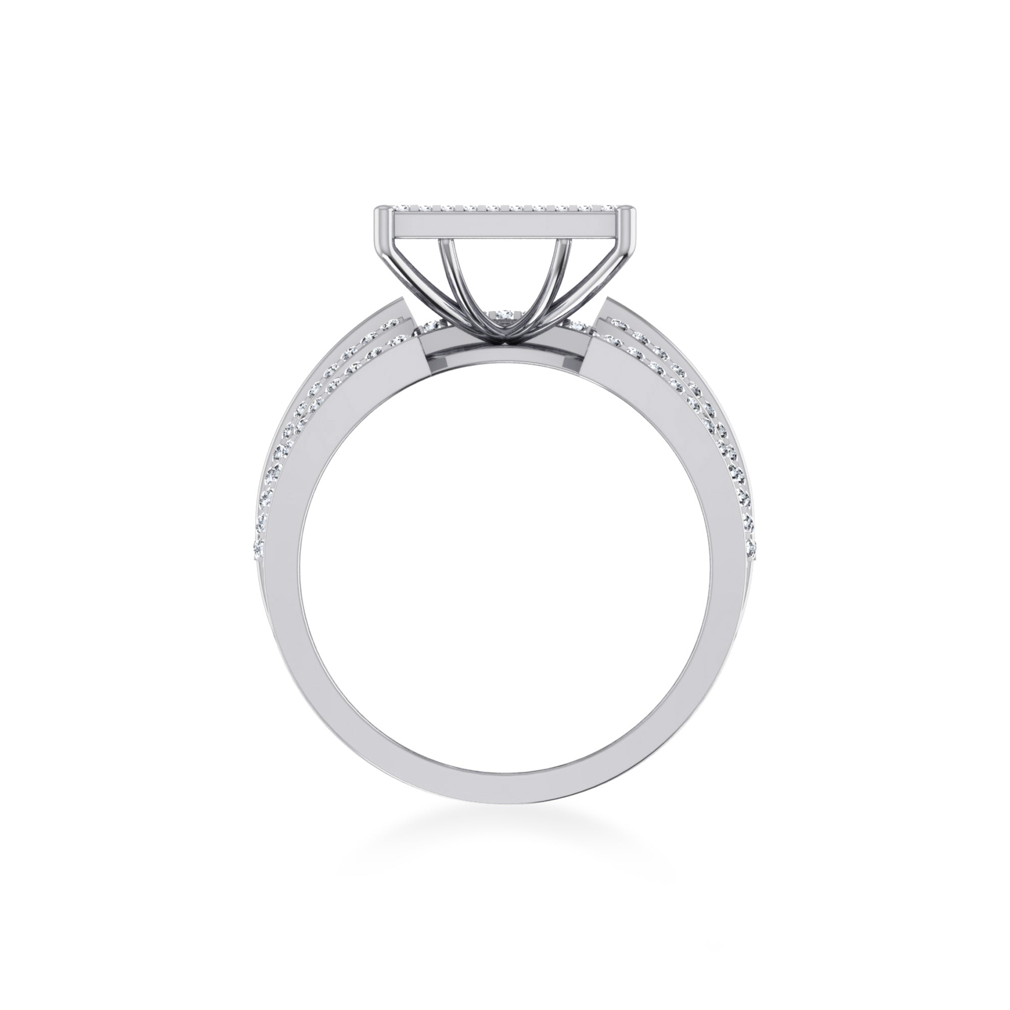 Square Pave Lab-Grown Diamond Wide Band Ring 9