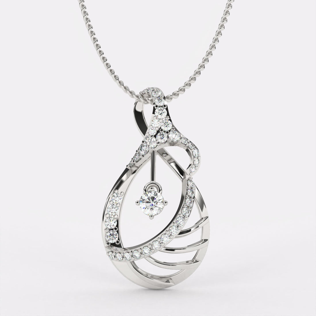 Stardrop Diamond Pendannt In 925 Silver