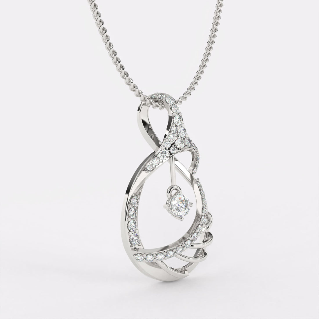 Stardrop Diamond Pendannt In 925 Silver