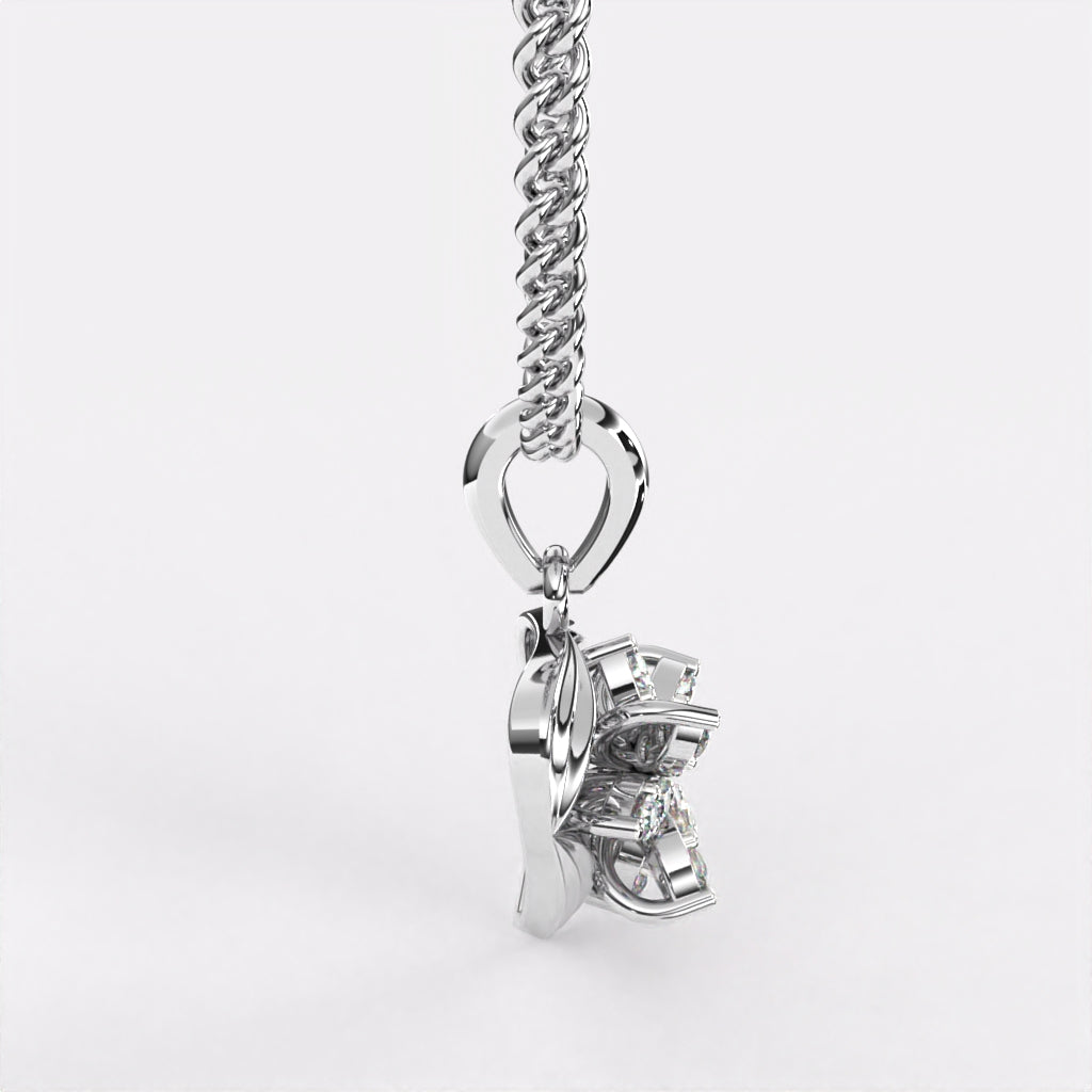 Starlit Spark Diamond Pendant in 925 Silver