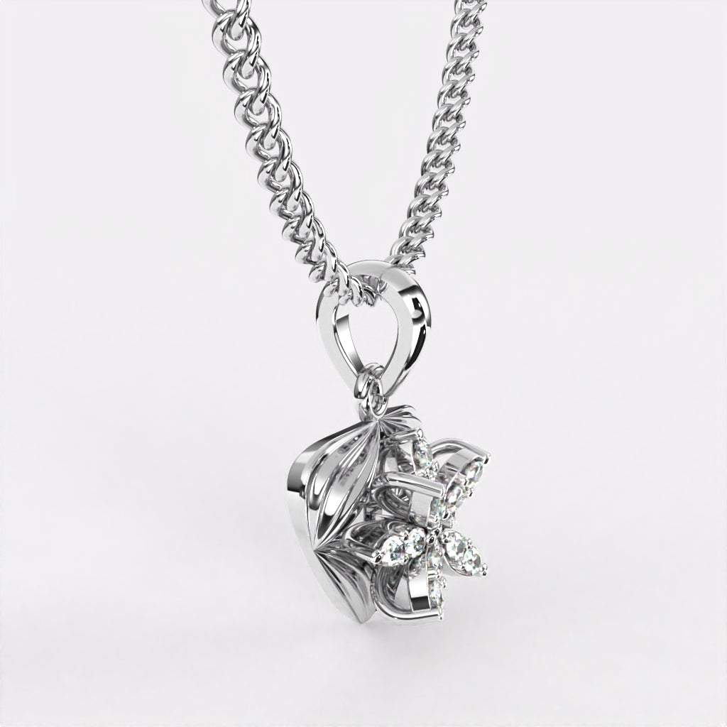 Starlit Spark Diamond Pendant in 925 Silver