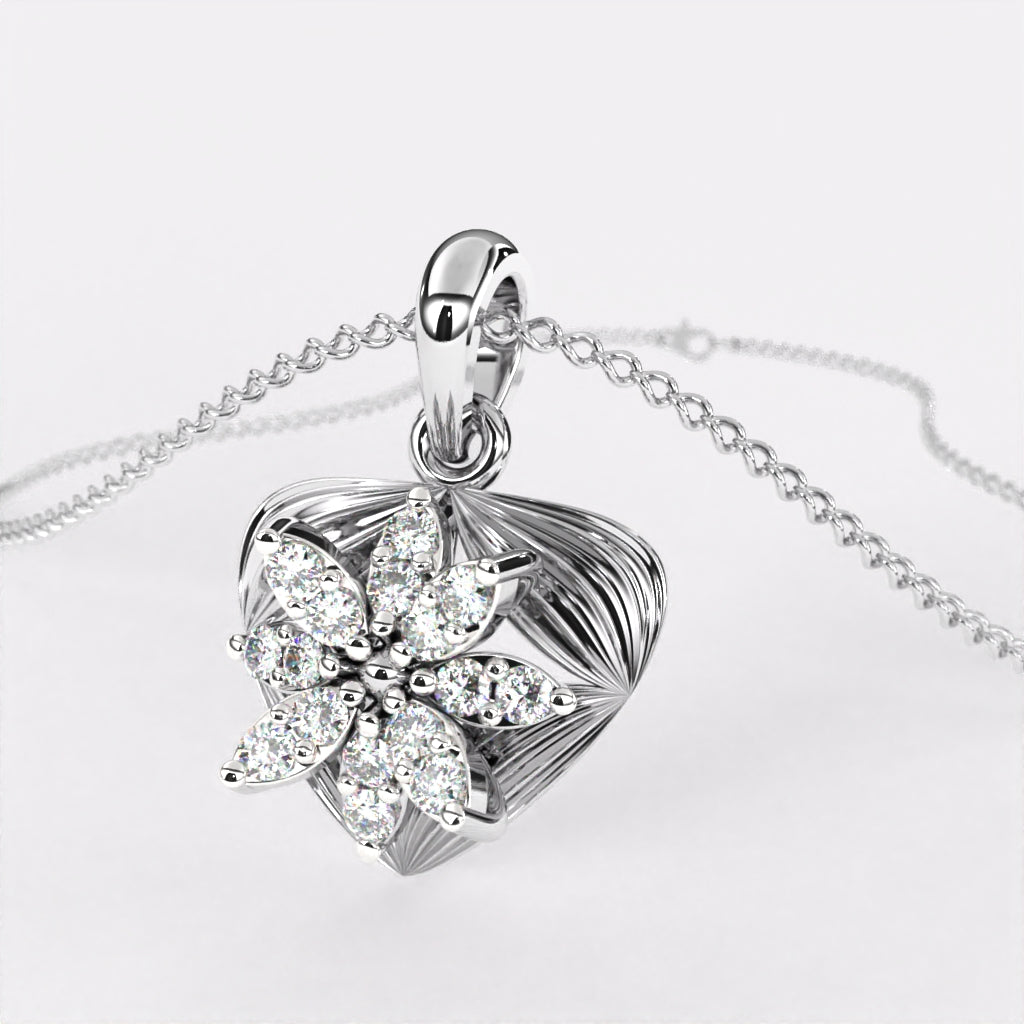Starlit Spark Diamond Pendant in 925 Silver