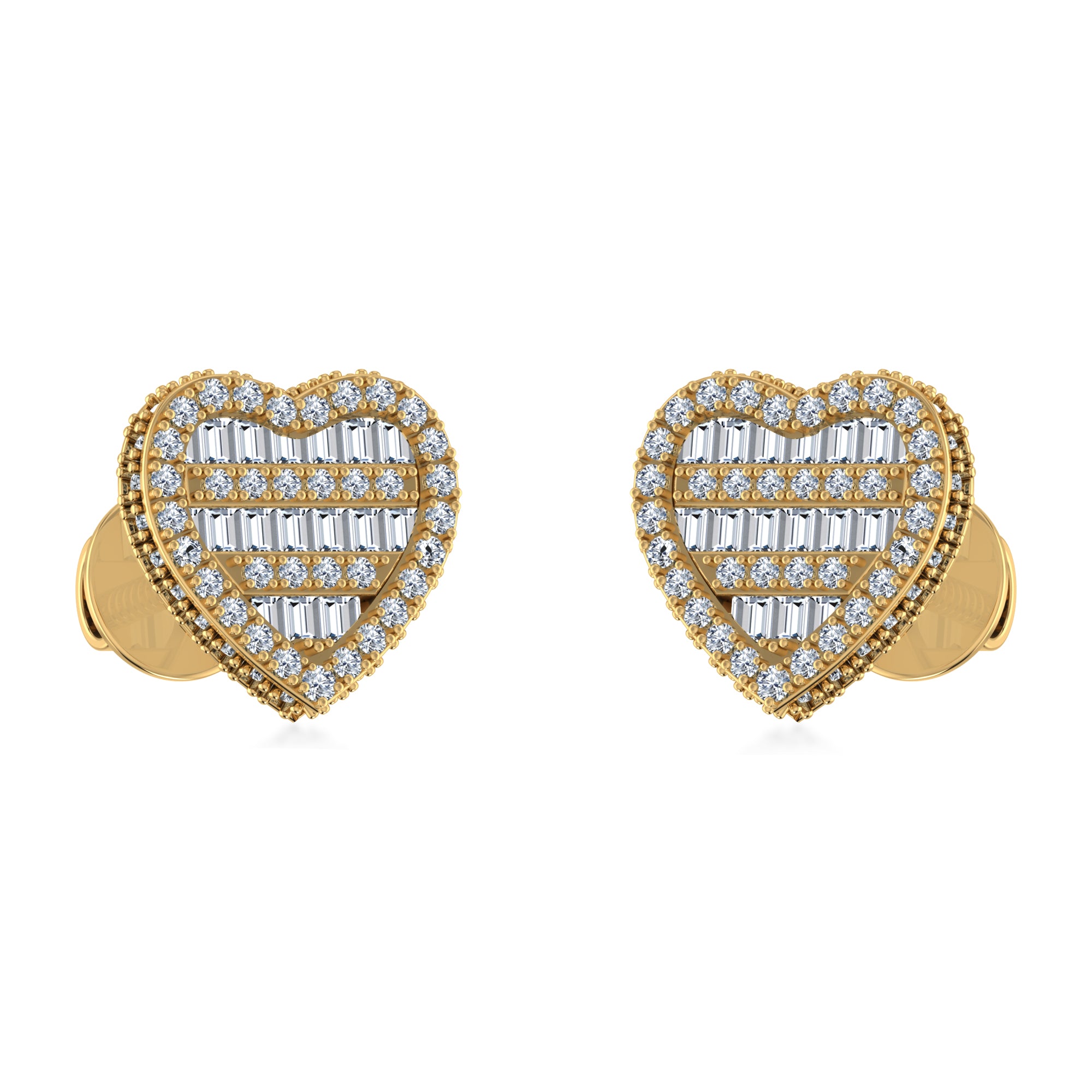 Statement Heart Lab Grown Diamond Stud Earrings 2