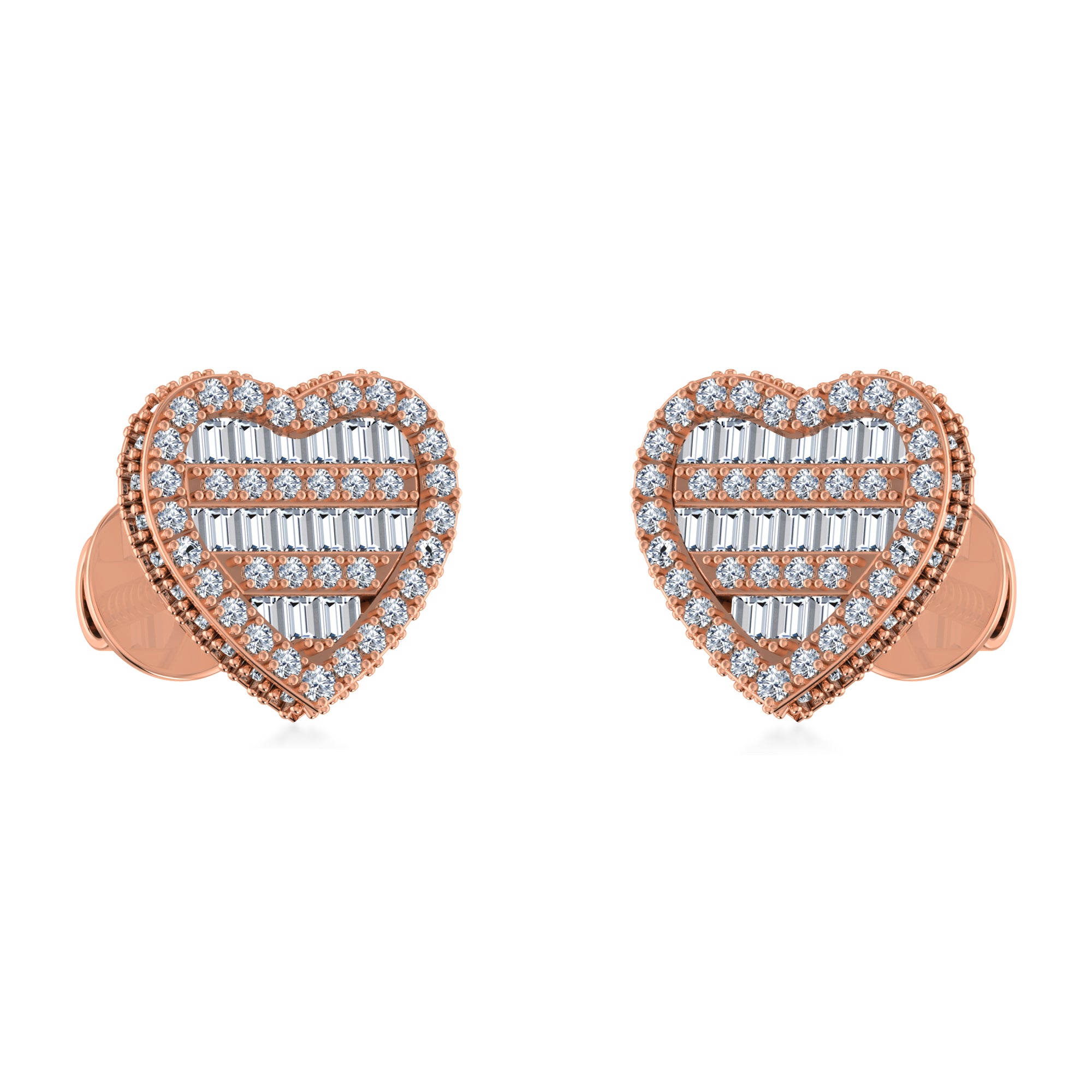 Statement Heart Lab Grown Diamond Stud Earrings 4
