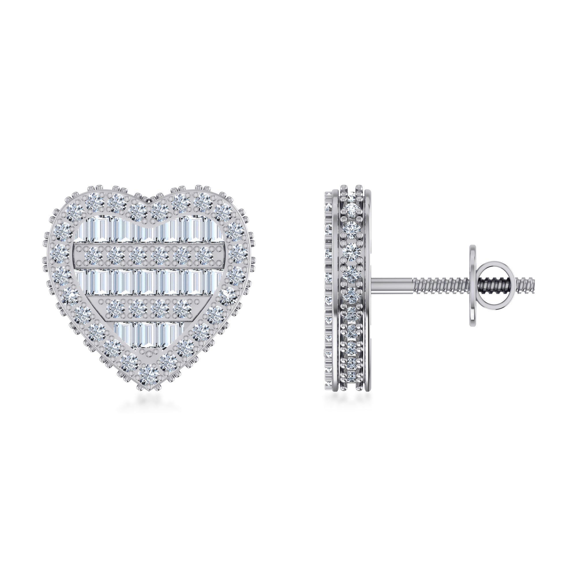 Statement Heart Lab Grown Diamond Stud Earrings 5
