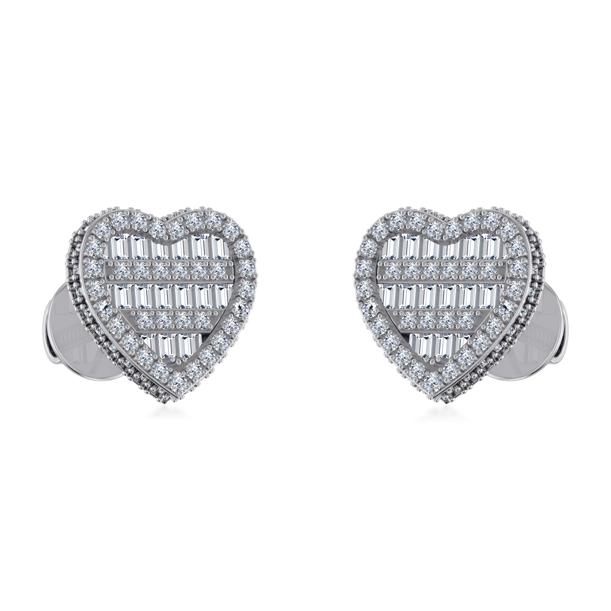 Statement Heart Lab Grown Diamond Stud Earrings 6