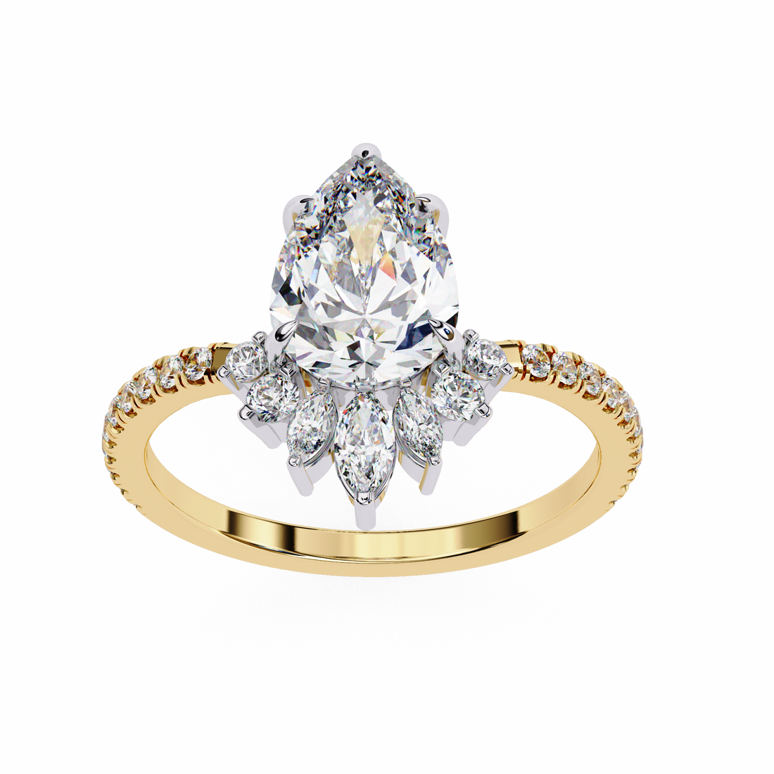 Statement Pear Shaped Lab Grown Diamond Ring