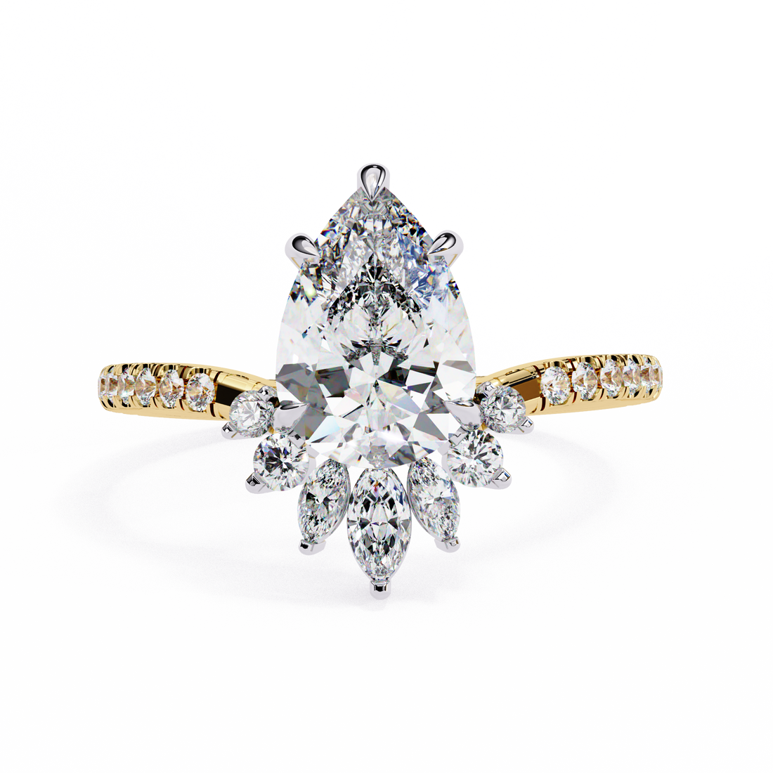 Statement Pear Shaped Lab Grown Diamond Ring 2