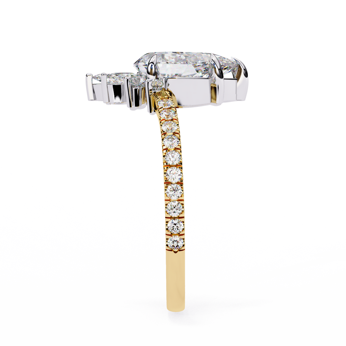 Statement Pear Shaped Lab Grown Diamond Ring 4