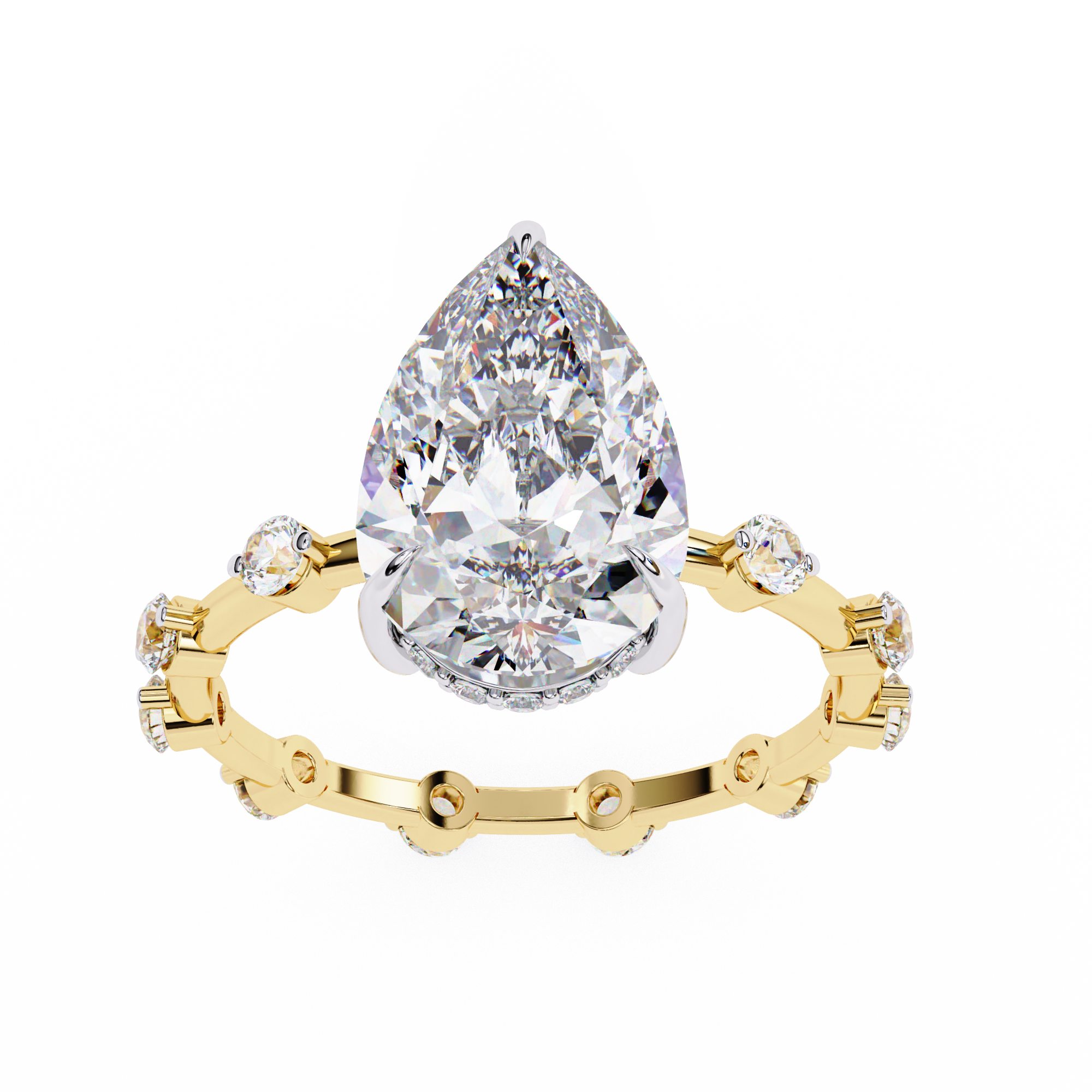 Statement Sparkle Pear Cut Diamond Ring2