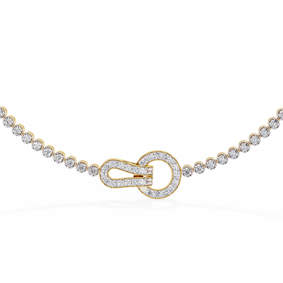 Statement Tennis Necklace – Lab Created Diamonds with Designer Lock