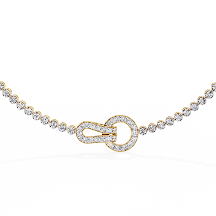 Statement Tennis Necklace – Lab Created Diamonds with Designer Lock