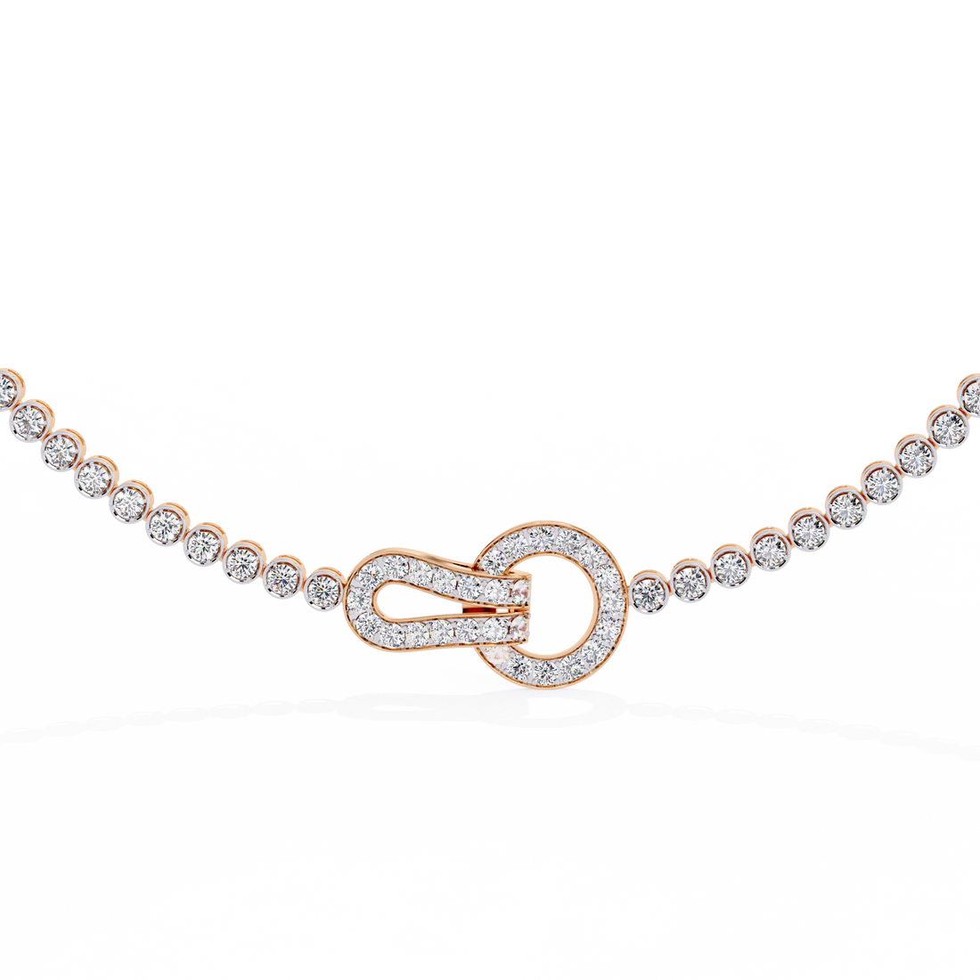 Statement Tennis Necklace – Lab Created Diamonds with Designer Lock