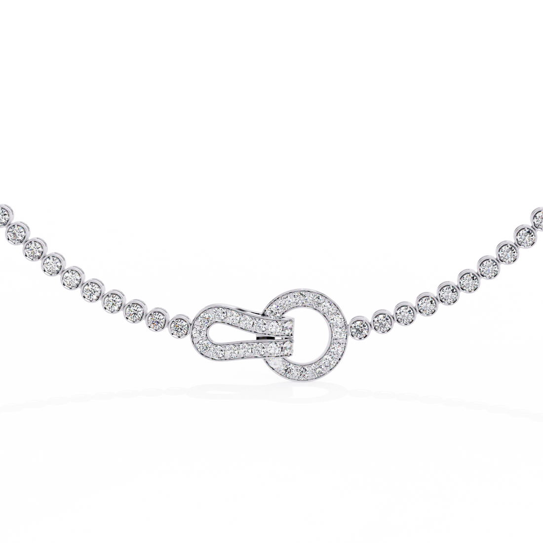 Statement Tennis Necklace – Lab Created Diamonds with Designer Lock