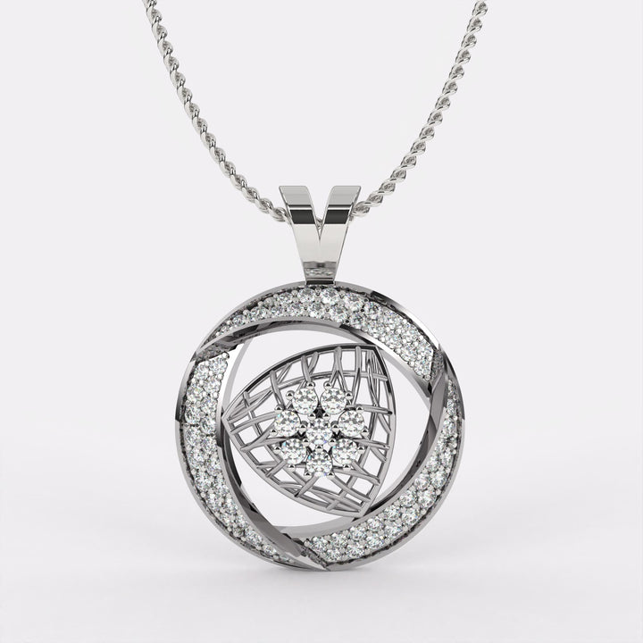 Stellar Glow Diamond Pendant In 925 Silver