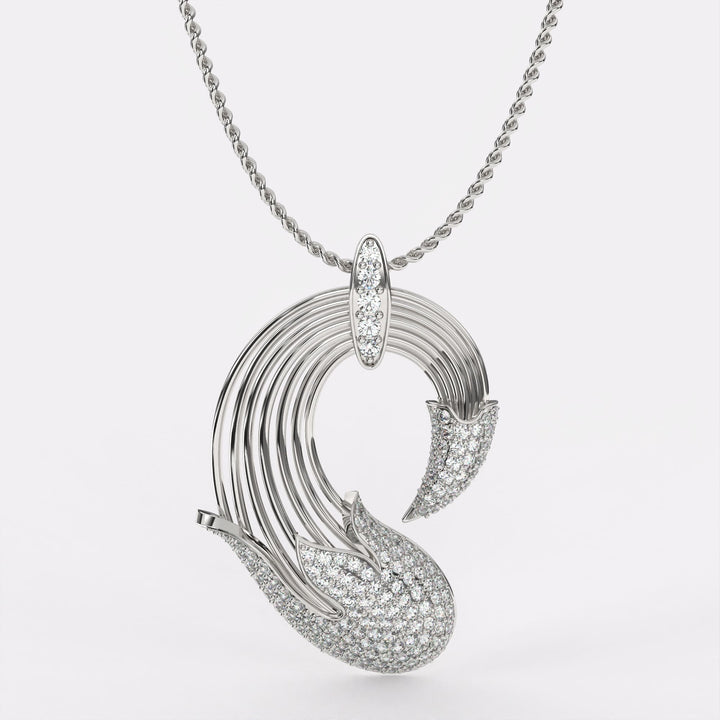 Stripes  Diamond pendant In 925 Silver