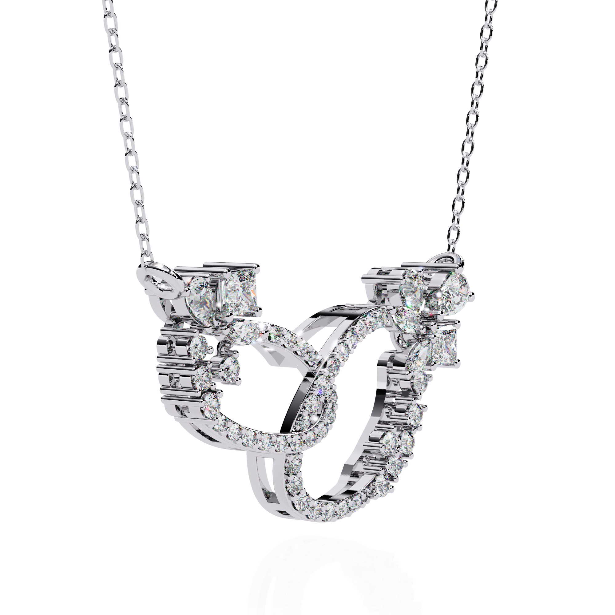 Stuck Together Diamond Pendant (With Chain)