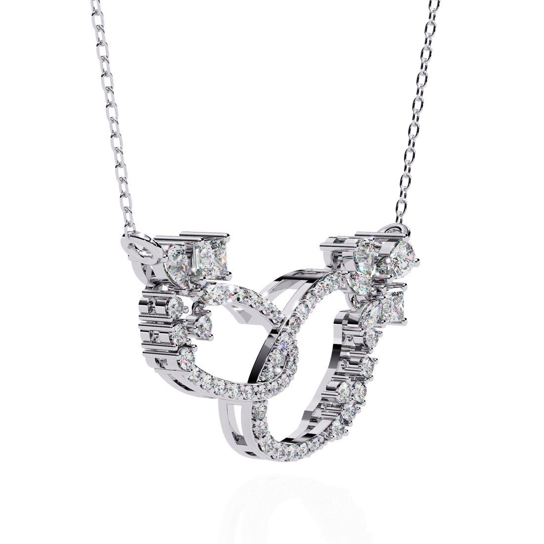 Stuck Together Diamond Pendant (With Chain)