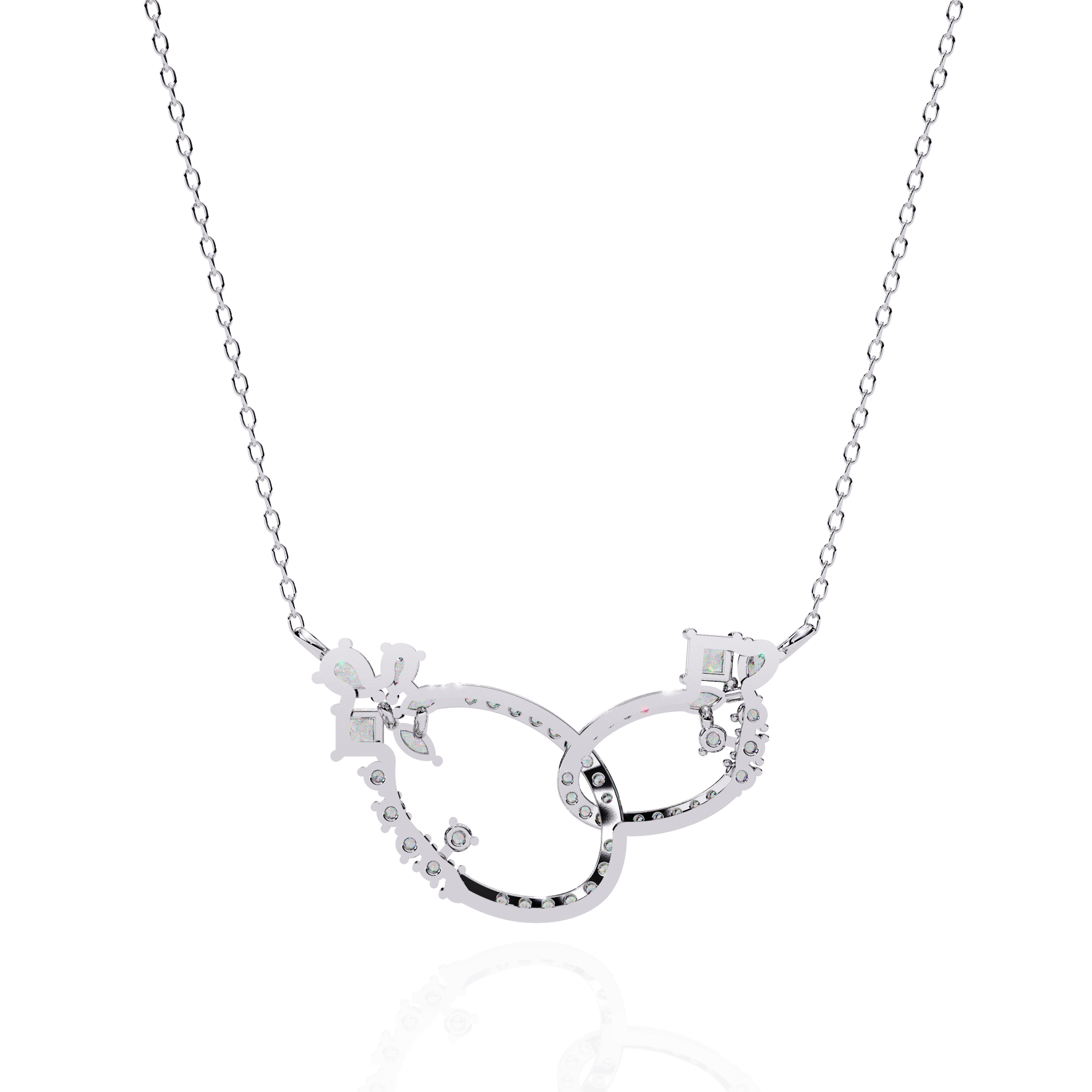 Stuck Together Diamond Pendant (With Chain)